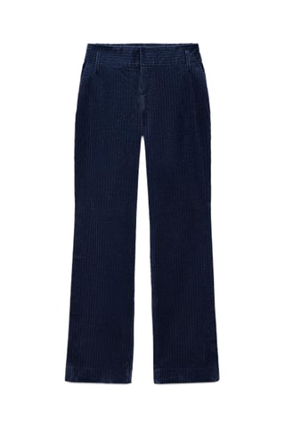 Pantalon droit en velours - Bleu marine