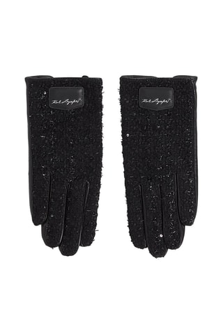 Gants en cuir de chèvre - Noir chiné