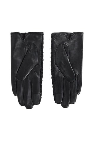 Gants en cuir de chèvre - Noir chiné