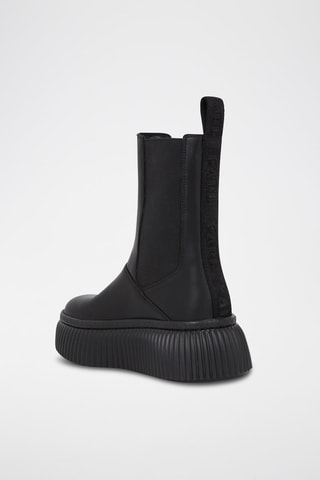 Bottines Chelsea plateformes en cuir - Noir