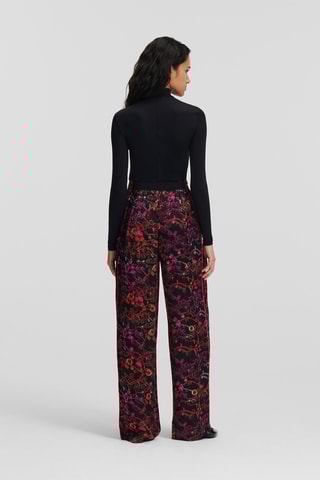 Pantalon taille haute - Noir et fuchsia