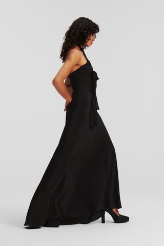Robe longue en soie - Noir