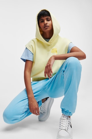 Sweat à capuche en coton biologique - Jaune