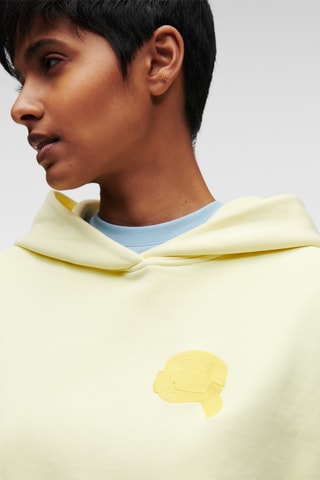 Sweat à capuche en coton biologique - Jaune