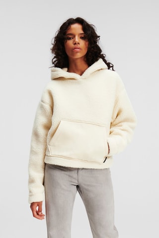 Sweat à capuche en laine - Blanc