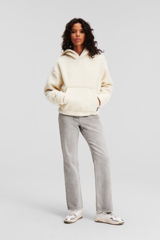 Sweat à capuche en laine - Blanc