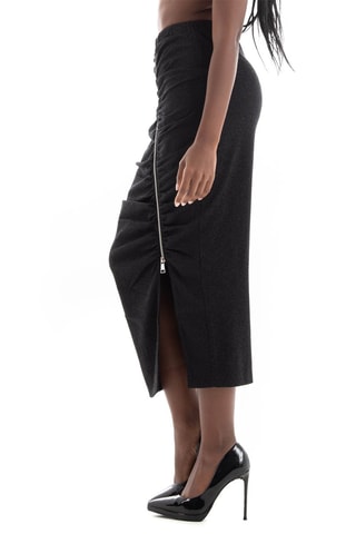 Jupe fourreau taille haute - Noir