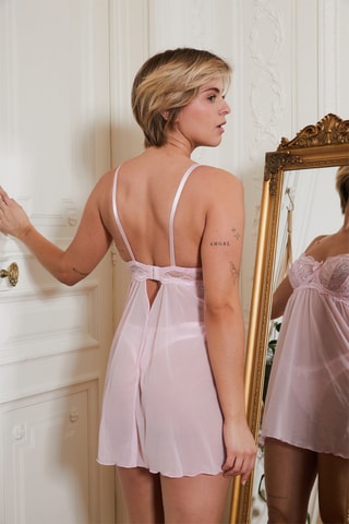Slipdress en String Say Roze