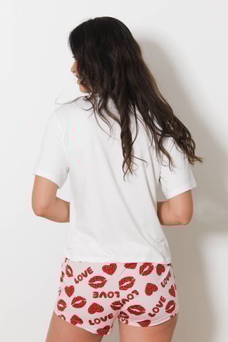 T-shirt en Short Ours - Wit en Rood