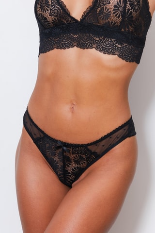 Bralette en Tanga Nieve - Zwart