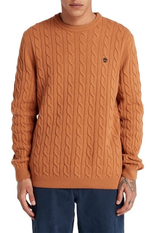 Pull en laine Cable - Marron