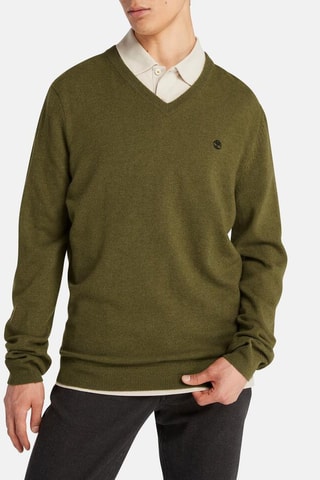 Pull en mérinos Cohas Brook - Vert olive