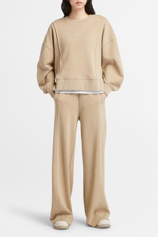 Pantalon palazzo taille haute - Marron clair