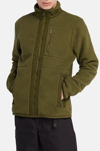 Veste polaire Mix Media Sherpa Vert olive