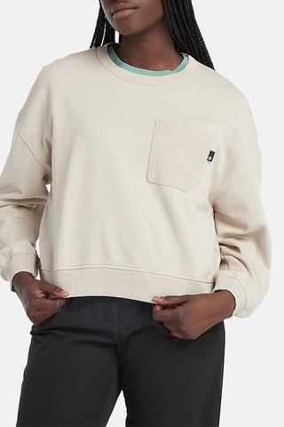 Sweat Mixed Textured Crew Gris