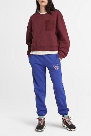 Sweat Mixed Textured Crew Bordeaux
