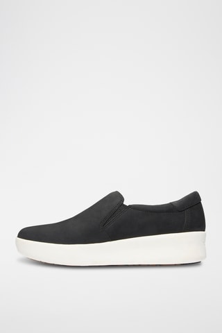 Slip-on plateformes en nubuck - Noir
