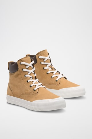 Baskets montantes en nubuck - Beige