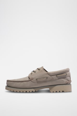 Chaussures bateau en nubuck - Taupe
