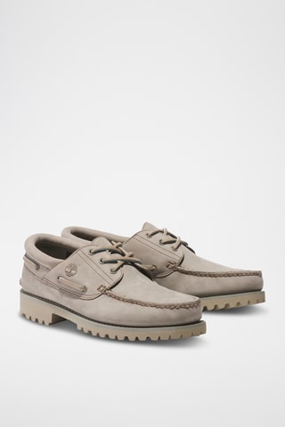 Chaussures bateau en nubuck - Taupe
