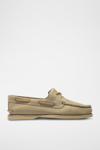 Chaussures bateau en nubuck - Beige
