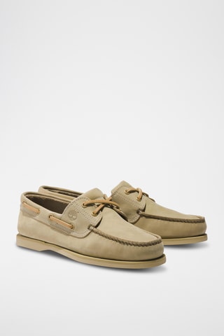 Chaussures bateau en nubuck - Beige