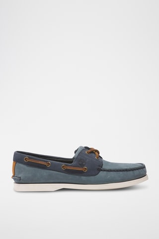 Chaussures bateau en nubuck - Bleu cobalt