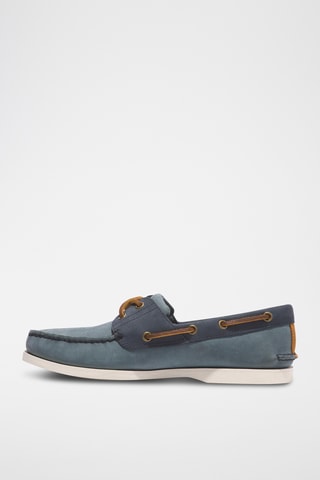 Chaussures bateau en nubuck - Bleu cobalt