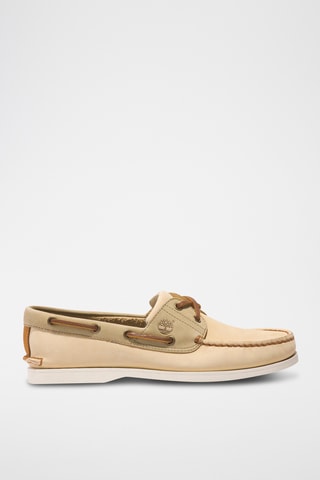 Chaussures bateau en nubuck - Jaune