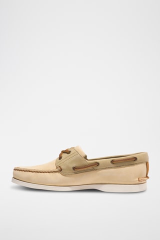Chaussures bateau en nubuck - Jaune