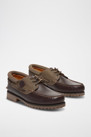 Chaussures bateau en cuir - Bordeaux