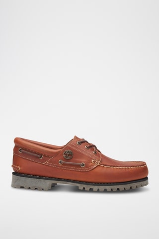 Chaussures bateau en cuir - Orange