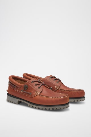 Chaussures bateau en cuir - Orange