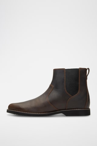 Boots Chelsea en cuir - Marron foncé