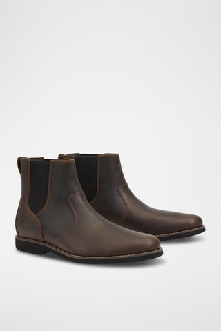 Boots Chelsea en cuir - Marron foncé