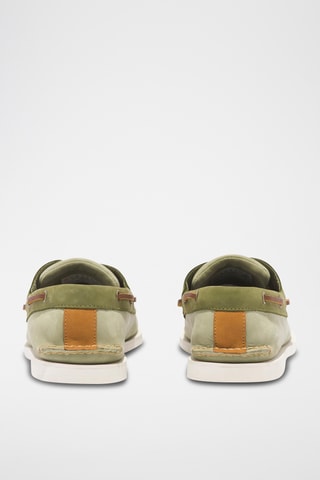 Chaussures bateau en nubuck - Vert