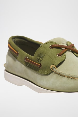 Chaussures bateau en nubuck - Vert
