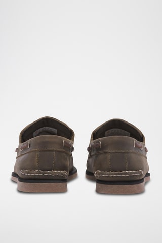 Boots en cuir - Vert olive