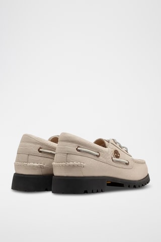 Chaussures bateau en cuir - Beige clair