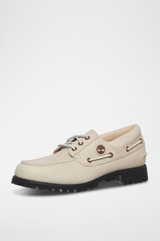 Chaussures bateau en cuir - Beige clair