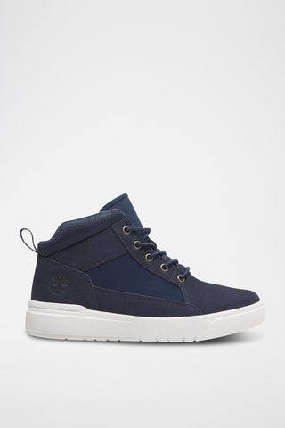 Baskets montantes en cuir - Bleu marine