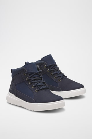 Baskets montantes en cuir - Bleu marine
