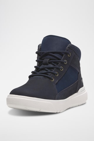 Baskets montantes en cuir - Bleu marine