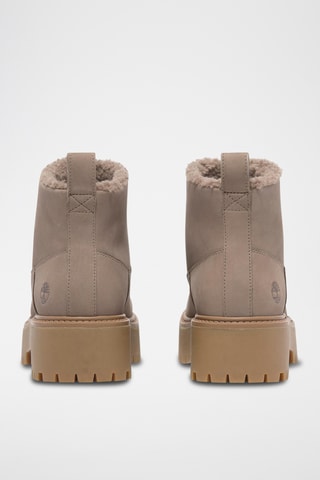 Bottines fourrées en nubuck - Taupe
