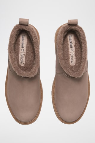 Bottines fourrées en nubuck - Taupe