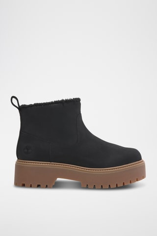 Bottines fourrées en nubuck - Noir