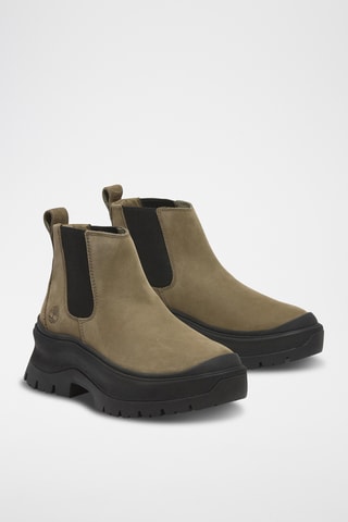 Bottines Chelsea en nubuck - Vert olive