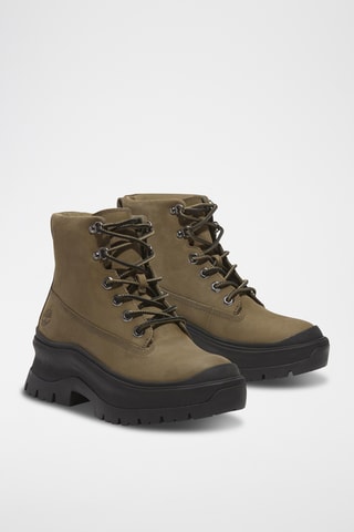 Bottines en nubuck - Vert olive