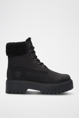 Bottines fourrées en nubuck - Noir