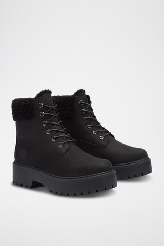 Bottines fourrées en nubuck - Noir